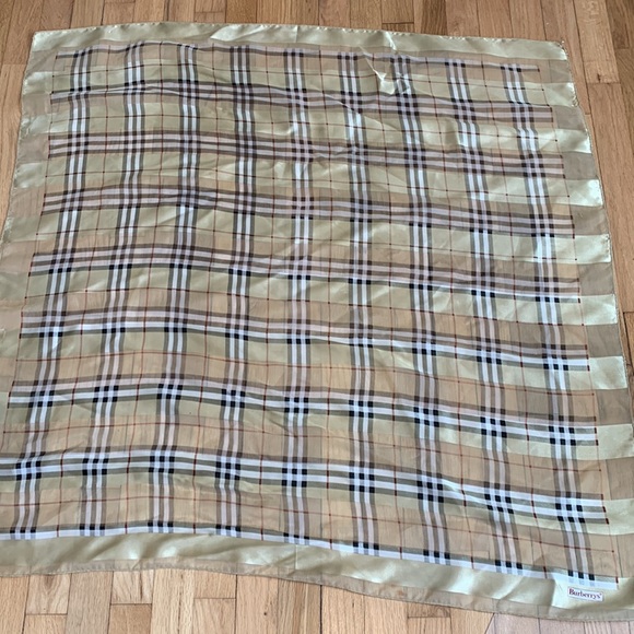 Vintage Burberry’s Classic Pattern Satin Scarf - Picture 2 of 4